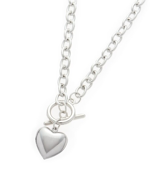 PINK-latte（ピンクラテ）の「ぷっくりハートチョーカー（ネックレス・キッズ・シルバー・00）」の2枚目の写真