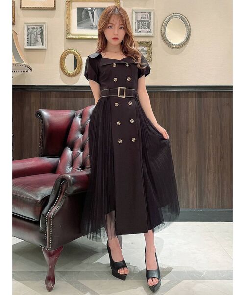 RESEXXY（リゼクシー）の「ワイドラペルトレンチワンピース（ワンピース・レディース・ブラック/ベージュ/ブルー・FREE）」の12枚目の写真