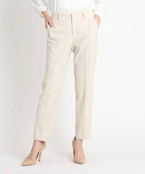 COUP DE CHANCE（クードシャンス）の「◆【洗える/ストレッチ素材/セットアップ/通勤/日本製】美シルエット ストレッチセンタープレスパンツ（スーツパンツ・レディース・ライトグレー/ブラック/ナチュラル・40/38/36/34）」の3枚目の写真