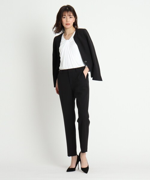 COUP DE CHANCE（クードシャンス）の「◆【洗える/ストレッチ素材/セットアップ/通勤/日本製】美シルエット ストレッチセンタープレスパンツ（スーツパンツ・レディース・ライトグレー/ブラック/ナチュラル・40/38/36/34）」の12枚目の写真