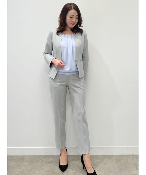 COUP DE CHANCE（クードシャンス）の「◆【洗える/ストレッチ素材/セットアップ/通勤/日本製】美シルエット ストレッチセンタープレスパンツ（スーツパンツ・レディース・ライトグレー/ブラック/ナチュラル・40/38/36/34）」の15枚目の写真