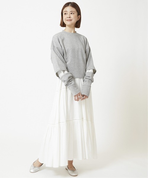 U by SPICK&SPAN(ユーバイスピックアンドスパン)の「バックオープンスウェットプルオーバー◆(Tシャツ/カットソー・レディース・グレー/ベージュ・FREE)」の7枚目の写真