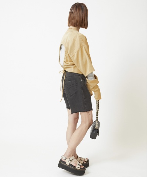 U by SPICK&SPAN(ユーバイスピックアンドスパン)の「バックオープンスウェットプルオーバー◆(Tシャツ/カットソー・レディース・グレー/ベージュ・FREE)」の4枚目の写真
