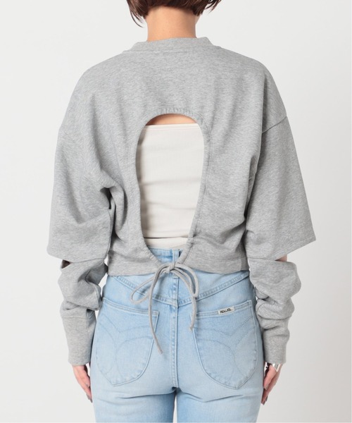U by SPICK&SPAN(ユーバイスピックアンドスパン)の「バックオープンスウェットプルオーバー◆(Tシャツ/カットソー・レディース・グレー/ベージュ・FREE)」の5枚目の写真