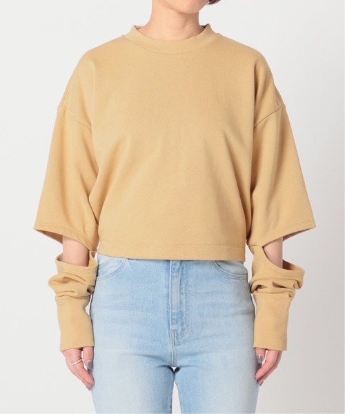 U by SPICK&SPAN(ユーバイスピックアンドスパン)の「バックオープンスウェットプルオーバー◆(Tシャツ/カットソー・レディース・グレー/ベージュ・FREE)」の6枚目の写真
