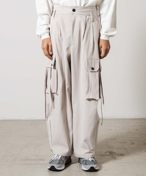 WEGO（ウィゴー）の「★WEGO/パラシュートワイドパンツ（カーゴパンツ・メンズ・ライトグレー/ピンク・MEDIUM/LARGE）」の16枚目の写真