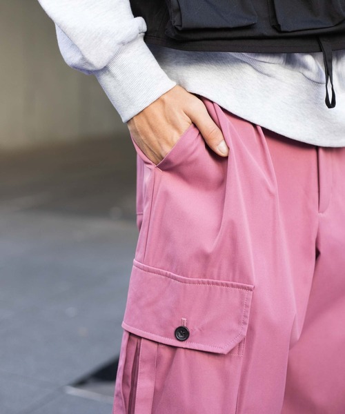 WEGO（ウィゴー）の「★WEGO/パラシュートワイドパンツ（カーゴパンツ・メンズ・ライトグレー/ピンク・MEDIUM/LARGE）」の15枚目の写真