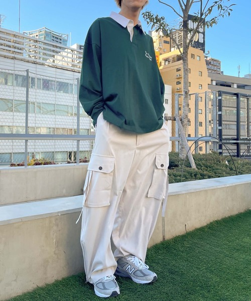 WEGO（ウィゴー）の「★WEGO/パラシュートワイドパンツ（カーゴパンツ・メンズ・ライトグレー/ピンク・MEDIUM/LARGE）」の4枚目の写真