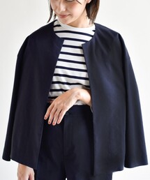 UNTITLED | 【STORY掲載】SETUP／リネン混 ドロップショルダージャケット【洗える】(ノーカラージャケット)