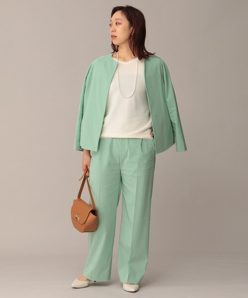 UNTITLED（アンタイトル）の「◆【STORY掲載】SETUP／リネン混 ドロップショルダージャケット【洗える】（ノーカラージャケット・レディース・ネイビー/ライトグリーン/ライトベージュ/ベージュ系9・00/03/02/04/01/44/48）」の17枚目の写真