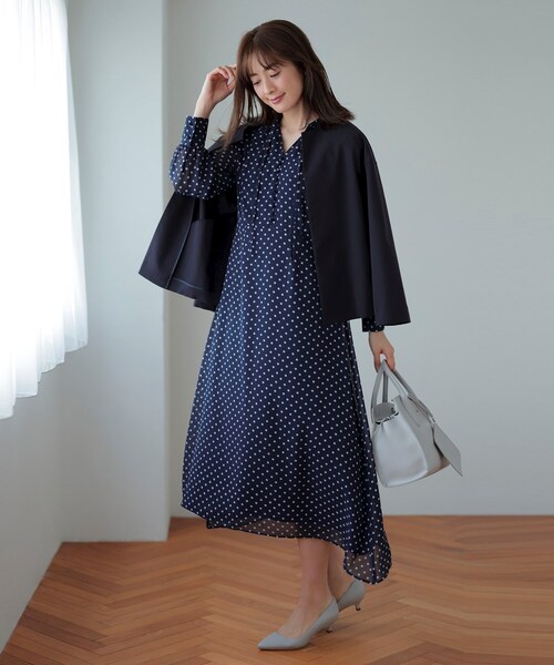 UNTITLED（アンタイトル）の「◆【STORY掲載】SETUP／リネン混 ドロップショルダージャケット【洗える】（ノーカラージャケット・レディース・ネイビー/ライトグリーン/ライトベージュ/ベージュ系9・00/03/02/04/01/44/48）」の22枚目の写真