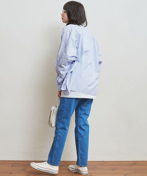 【試着のみ】フィグロンドン　Franklin　shirt 　ブルー fig London（フィグロンドン）の「Franklin shirt（シャツ