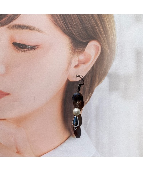 tone（トーン）の「【-lensa-】キラッと輝くガラスピアス(MA)（ピアス（両耳用）・レディース・シルバー・FREE）」の7枚目の写真