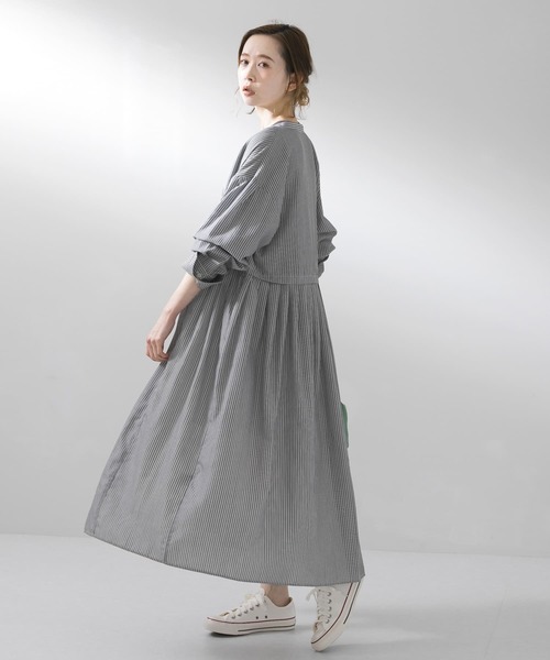 UR Lab.（アーバンリサーチラボ）の「『UR TECH Smart Linen Touch』ウエストタックワンピース（ワンピース・レディース・ホワイト系その他/ブラック系その他/ブルー系その他・SMALL/FREE）」の11枚目の写真