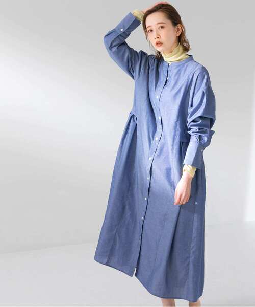 UR Lab.（アーバンリサーチラボ）の「『UR TECH Smart Linen Touch』ウエストタックワンピース（ワンピース・レディース・ホワイト系その他/ブラック系その他/ブルー系その他・SMALL/FREE）」の21枚目の写真