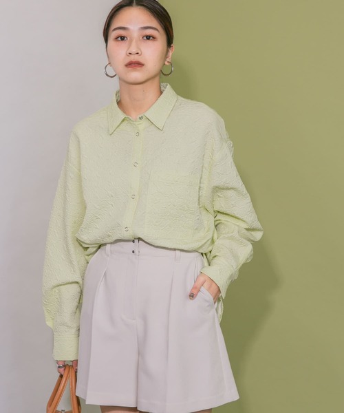 KBF（ケイビーエフ）の「ジャガードシャツ（シャツ/ブラウス・レディース・ブラック/アイボリー/イエロー系その他・ONE）」の3枚目の写真