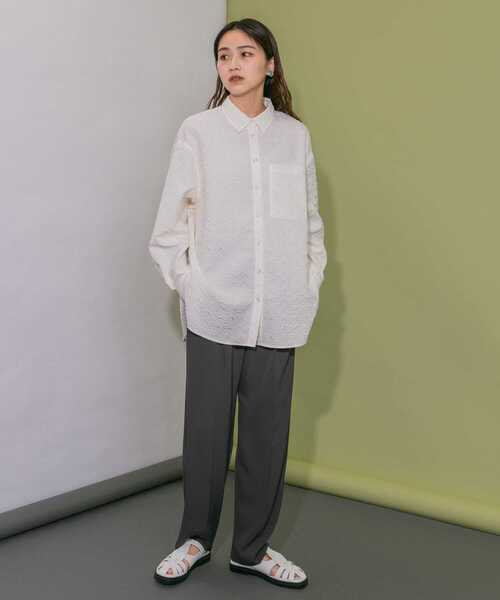 KBF（ケイビーエフ）の「ジャガードシャツ（シャツ/ブラウス・レディース・ブラック/アイボリー/イエロー系その他・ONE）」の8枚目の写真