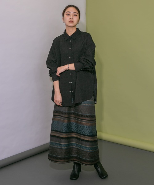 KBF（ケイビーエフ）の「ジャガードシャツ（シャツ/ブラウス・レディース・ブラック/アイボリー/イエロー系その他・ONE）」の22枚目の写真