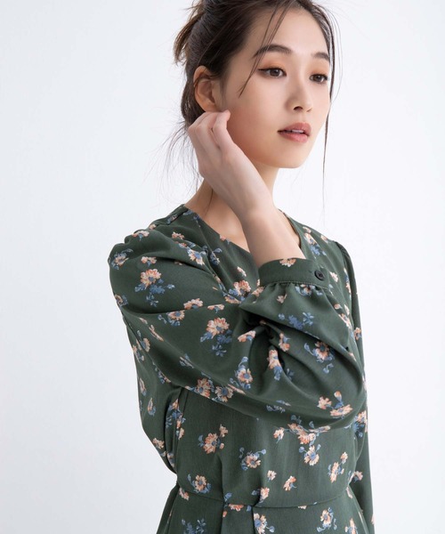 fifth（フィフス）の「ウエストタックフラワーワンピース（ワンピース・レディース・グリーン/ブラック・M）」の18枚目の写真