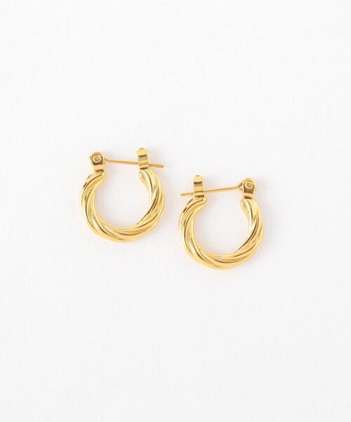 by Preek(バイプリーク)の「<by Preek>ツイストスモール フープピアス(ピアス(両耳用)・レディース・ゴールド/シルバー・FREE)」の3枚目の写真