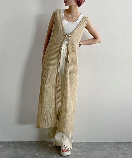 mysty woman(ミスティウーマン)の「2WAYメッシュノースリワンピース 275426(ワンピース・レディース・ブラック/ブラウン/グリーン系その他/オレンジ系その他・FREE)」の21枚目の写真