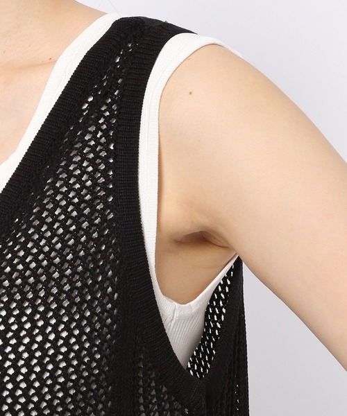 mysty woman(ミスティウーマン)の「2WAYメッシュノースリワンピース 275426(ワンピース・レディース・ブラック/ブラウン/グリーン系その他/オレンジ系その他・FREE)」の10枚目の写真