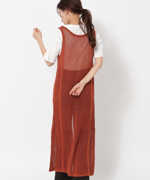mysty woman(ミスティウーマン)の「2WAYメッシュノースリワンピース 275426(ワンピース・レディース・ブラック/ブラウン/グリーン系その他/オレンジ系その他・FREE)」の16枚目の写真