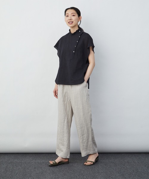 LOISIR（ロワズィール）の「コットンシルクノースリーブブラウス