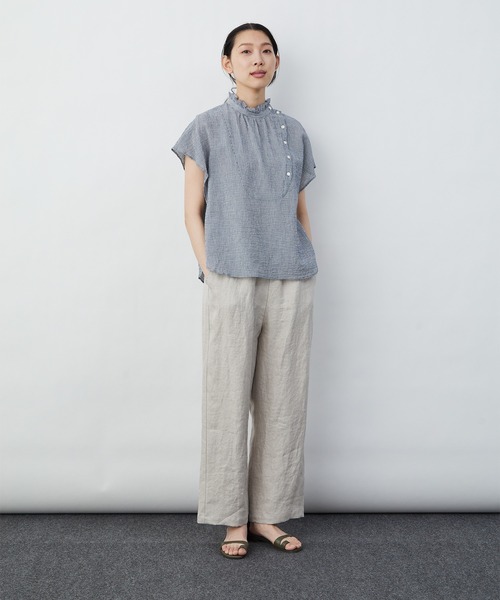 LOISIR（ロワズィール）の「コットンシルクノースリーブブラウス 