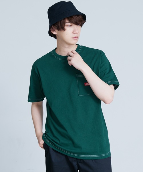Dickies(ディッキーズ)の「【DICKIES/ディッキーズ】ワンポイントブランドロゴ ミニワッペン 半袖Tシャツ(Tシャツ/カットソー・メンズ・ダークグリーン/ブラック/ブルー/ホワイト/ベージュ・X-LARGE/LARGE/MEDIUM)」の4枚目の写真
