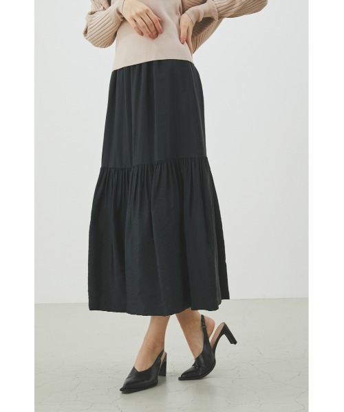 LILIDIA(リリディア)の「バックツイルティアードSK(スカート・レディース・グレー/ブラック・SMALL/MEDIUM)」の1枚目の写真