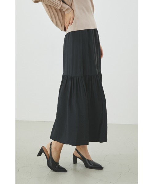 LILIDIA(リリディア)の「バックツイルティアードSK(スカート・レディース・グレー/ブラック・SMALL/MEDIUM)」の5枚目の写真