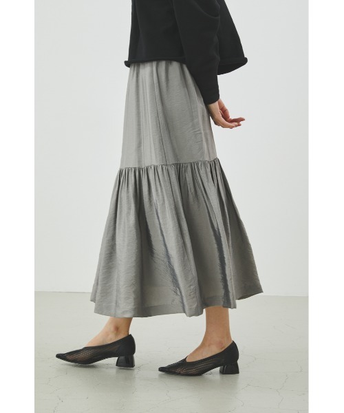 LILIDIA(リリディア)の「バックツイルティアードSK(スカート・レディース・グレー/ブラック・SMALL/MEDIUM)」の8枚目の写真