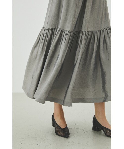 LILIDIA(リリディア)の「バックツイルティアードSK(スカート・レディース・グレー/ブラック・SMALL/MEDIUM)」の10枚目の写真