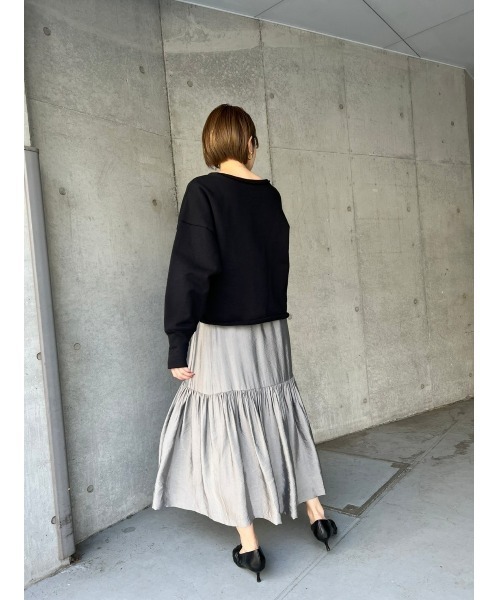 LILIDIA(リリディア)の「バックツイルティアードSK(スカート・レディース・グレー/ブラック・SMALL/MEDIUM)」の16枚目の写真