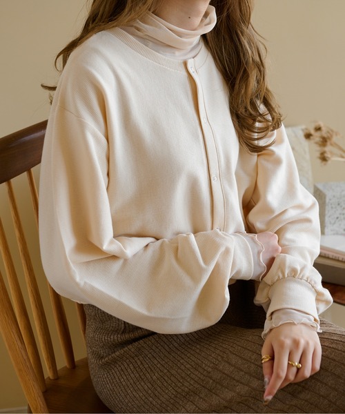 Ambre Neige(アンブルネージュ)の「ドットボタンカーディガン/【WEB/EC限定商品】(カーディガン/ボレロ・レディース・ライトグレー/ベージュ/アイボリー/ダークブラウン・FREE)」の11枚目の写真