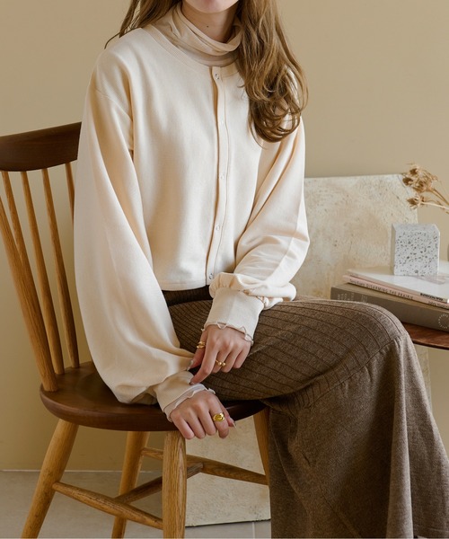 Ambre Neige(アンブルネージュ)の「ドットボタンカーディガン/【WEB/EC限定商品】(カーディガン/ボレロ・レディース・ライトグレー/ベージュ/アイボリー/ダークブラウン・FREE)」の10枚目の写真