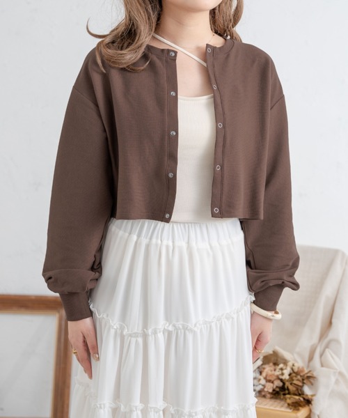 Ambre Neige(アンブルネージュ)の「ドットボタンカーディガン/【WEB/EC限定商品】(カーディガン/ボレロ・レディース・ライトグレー/ベージュ/アイボリー/ダークブラウン・FREE)」の12枚目の写真