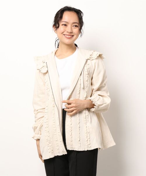 ピンクハウス　チェルシー　フリル付きゼッケンブルゾン ピンクハウス チェルシー フリル付きゼッケンブルゾン XS-Lサイズあり