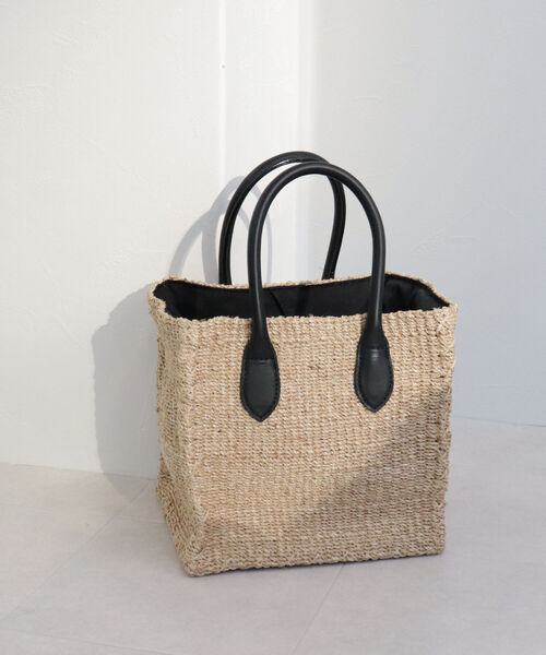 COTTO(コトゥー)の「【COTTO/コット】 アバカスクエア バスケットバッグ(トートバッグ・レディース・ブラック・FREE)」の1枚目の写真