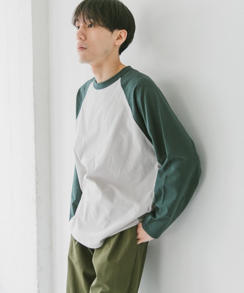 URBAN RESEARCH DOORS(アーバンリサーチドアーズ)の「ラウンドヘムラグランスリーブTシャツ(Tシャツ/カットソー・メンズ・ベージュ/グリーン/ネイビー・X-LARGE/MEDIUM/LARGE)」の1枚目の写真