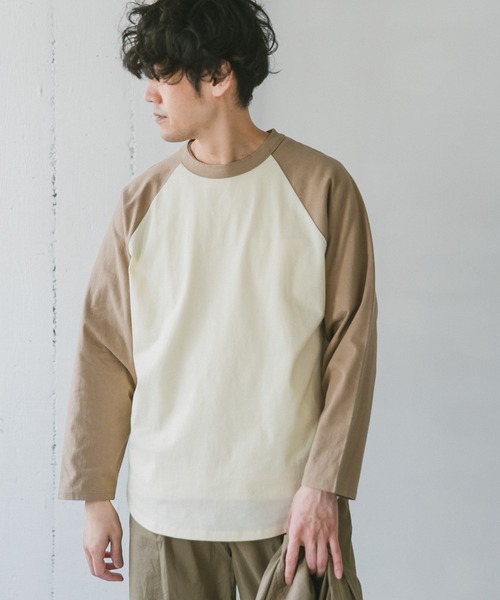 URBAN RESEARCH DOORS(アーバンリサーチドアーズ)の「ラウンドヘムラグランスリーブTシャツ(Tシャツ/カットソー・メンズ・ベージュ/グリーン/ネイビー・X-LARGE/MEDIUM/LARGE)」の9枚目の写真