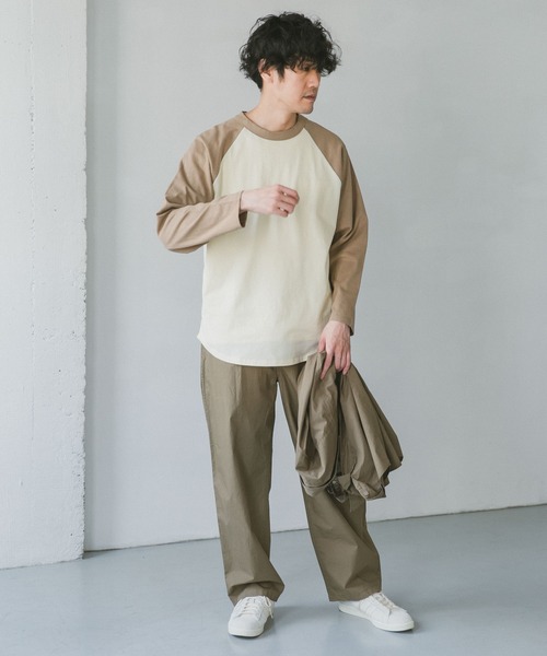 URBAN RESEARCH DOORS(アーバンリサーチドアーズ)の「ラウンドヘムラグランスリーブTシャツ(Tシャツ/カットソー・メンズ・ベージュ/グリーン/ネイビー・X-LARGE/MEDIUM/LARGE)」の5枚目の写真