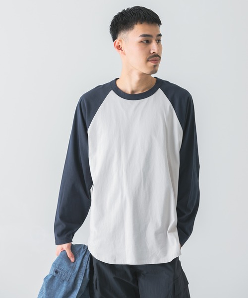 URBAN RESEARCH DOORS(アーバンリサーチドアーズ)の「ラウンドヘムラグランスリーブTシャツ(Tシャツ/カットソー・メンズ・ベージュ/グリーン/ネイビー・X-LARGE/MEDIUM/LARGE)」の7枚目の写真