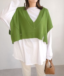 ＡＮＤＪ | リネンタッチ深Vネックニットベスト(ベスト)