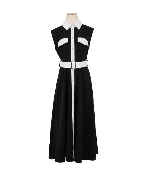Julia Boutique（ジュリアブティック）の「フレア・配色デザインシャツワンピース/22087（ワンピース・レディース・ホワイト/ブラック/ベージュ/グリーン系・ONE）」の19枚目の写真