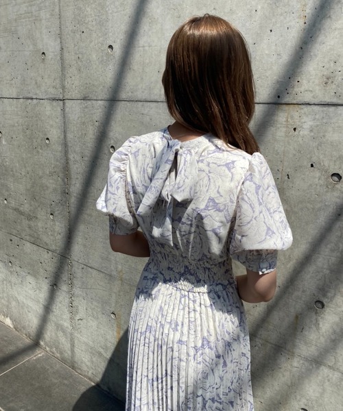 one after another NICE CLAUP(ワンアフターアナザーナイスクラップ)の「結婚式やオケージョンにもおすすめ バックリボンロングワンピース(ワンピース・レディース・ネイビー/アイボリー/ラベンダー/グレー系その他・FREE)」の10枚目の写真
