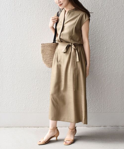 SHIPS（シップス）の「リネンライクスラブワンピース