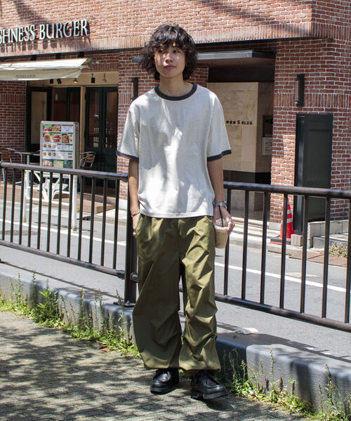 GLOSTER（グロスター）の「【GLOSTER/グロスター】ヴィンテージ加工 メランジ リンガーTシャツ ルーズフィット（Tシャツ/カットソー・メンズ・サックスブルー/ピンク/アイボリー/ミント・M/L）」の8枚目の写真