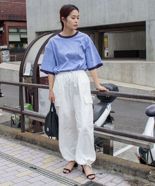 GLOSTER（グロスター）の「【GLOSTER/グロスター】ヴィンテージ加工 メランジ リンガーTシャツ ルーズフィット（Tシャツ/カットソー・メンズ・サックスブルー/ピンク/アイボリー/ミント・M/L）」の14枚目の写真